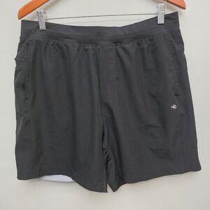 Gaiam Men's Black Athletic Yoga Running Shorts Large Lined Pockets‎ with Zippers